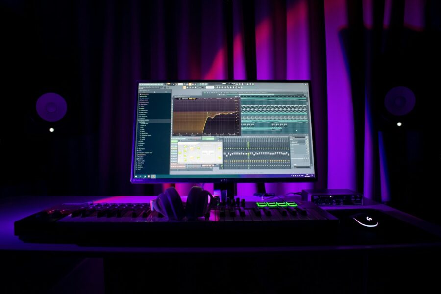 Gaming scrim practice stage computer monitors