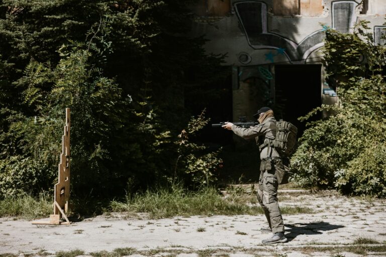 Fps player throwing utility grenade tactical fps team