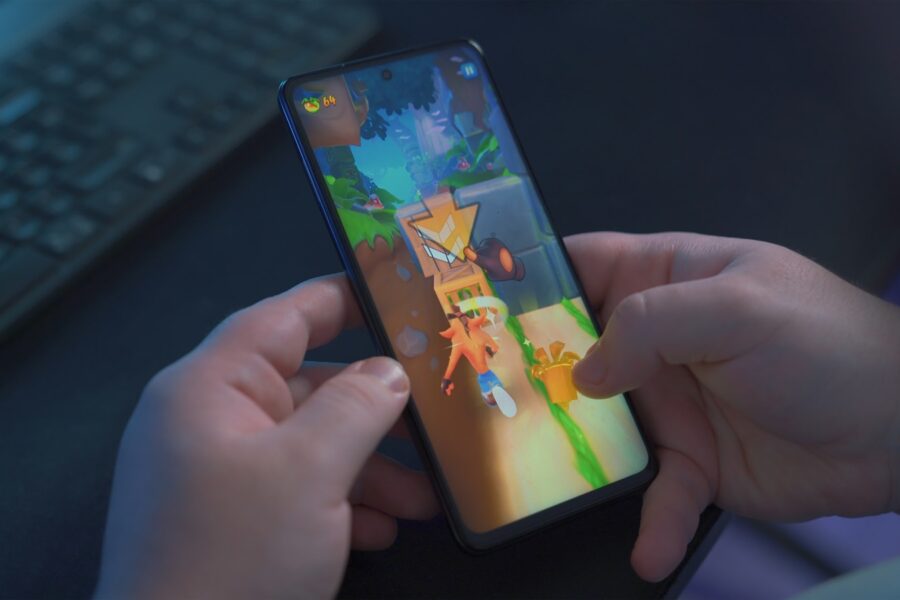 Mobile rpg game screen smartphone hands