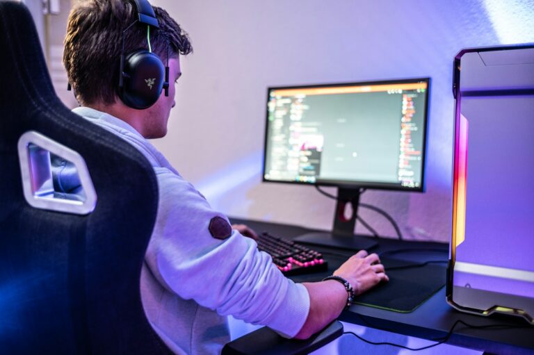 Hands adjusting gaming chair armrest