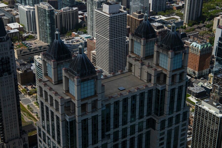 City building simulator overhead view