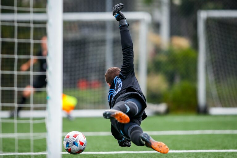 Goalkeeper diving save