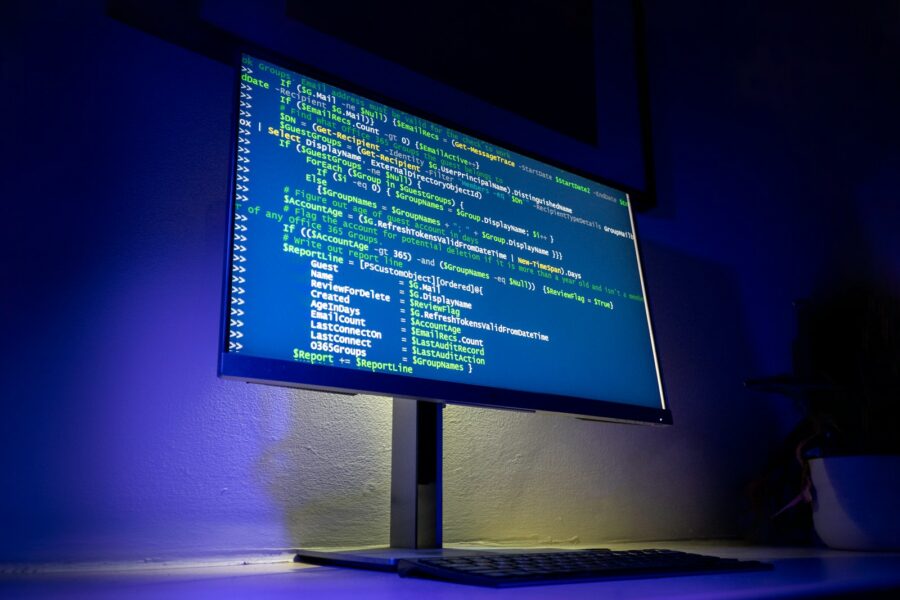 Game developer workstation monitors code environment
