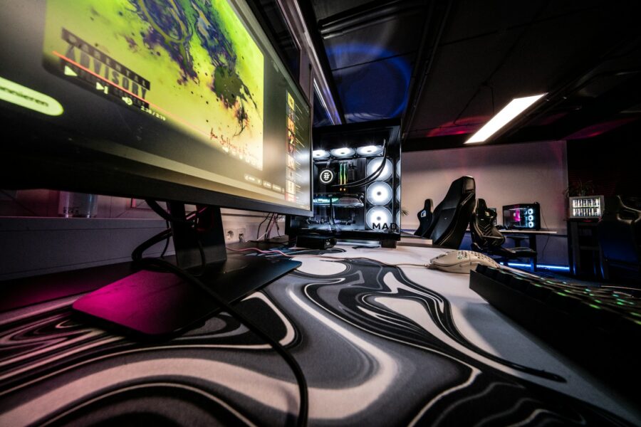 Esports broadcast control room casters screens