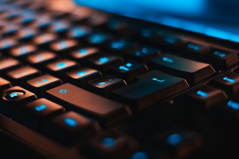 Gaming keyboard closeup key switches