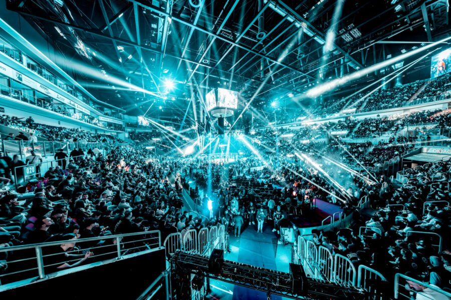 Esports stage arena bracket screen crowd