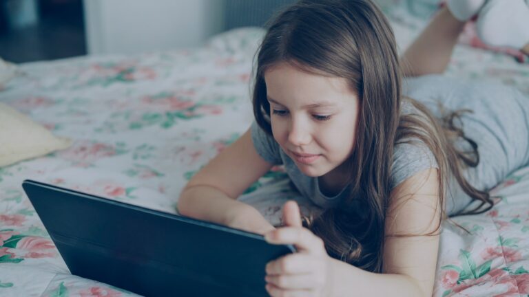Child using tablet