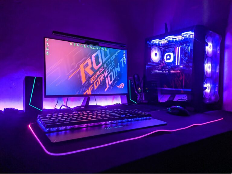 Gaming setup keyboard