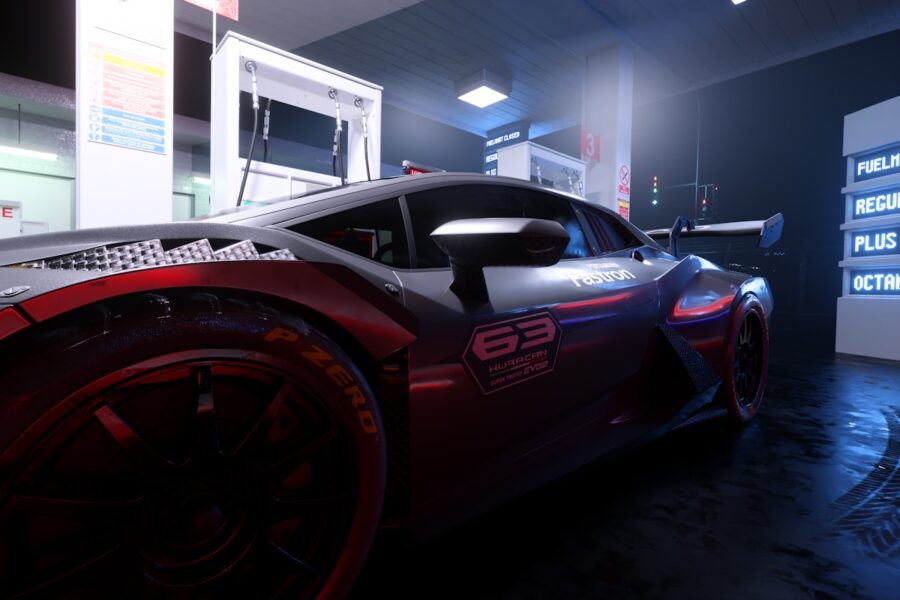 Racing game garage