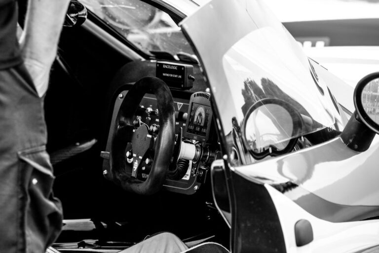 Racing cockpit view