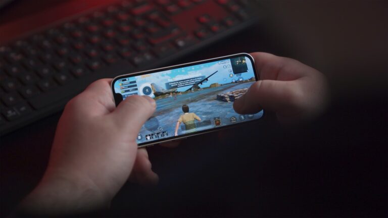 Person holding smartphone