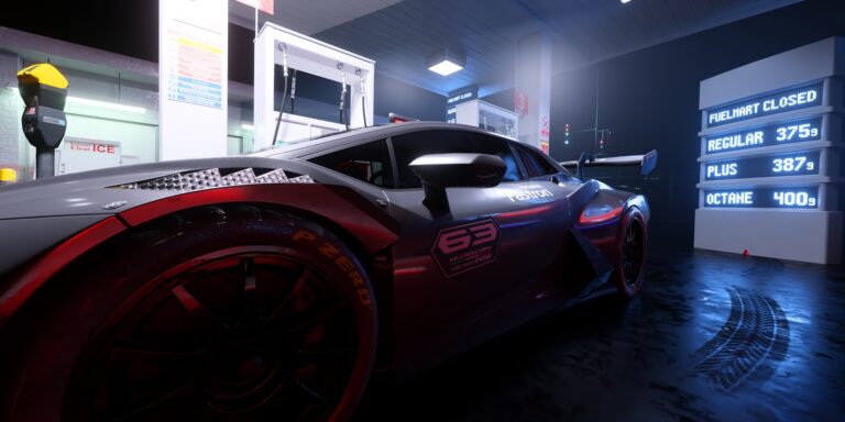 Racing cockpit view