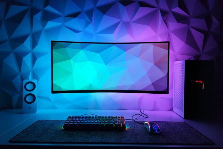 Gaming setup desk
