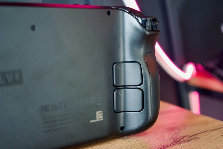 Steam deck oled handheld console closeup