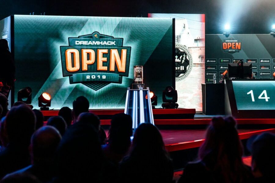 Esports players stage