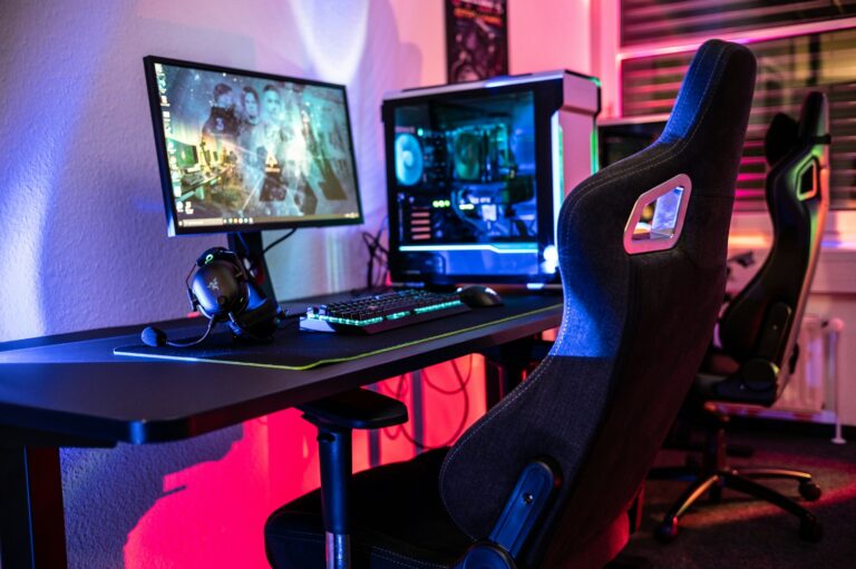 Gaming monitor closeup