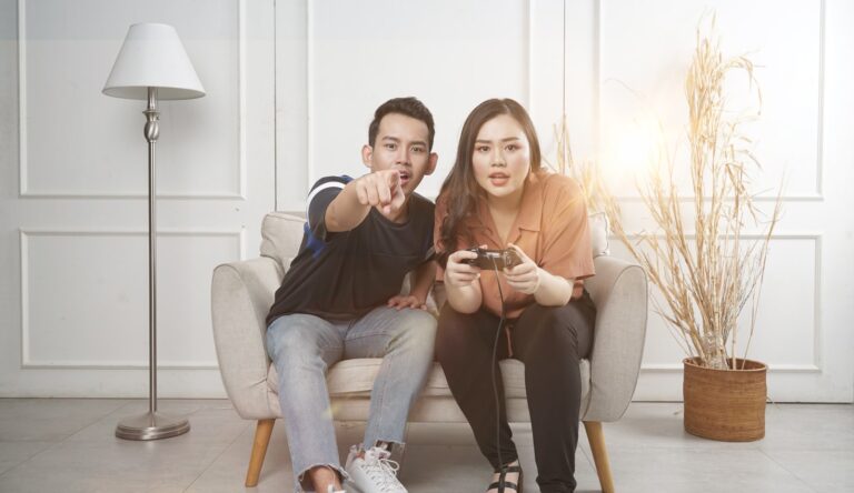 Friends playing mobile