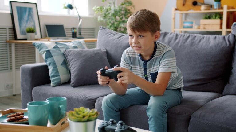 Child playing mobile