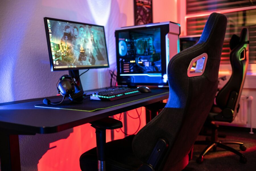 Gaming headset desk