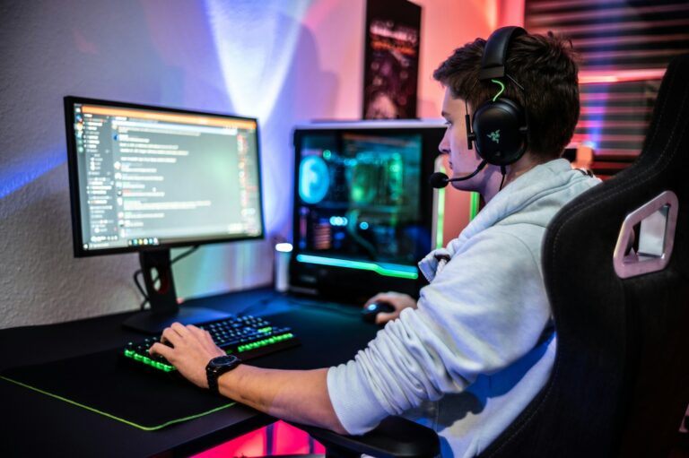 Gaming headset desk