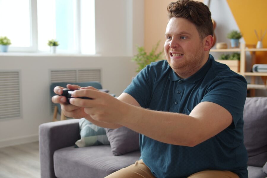 Person playing mobile